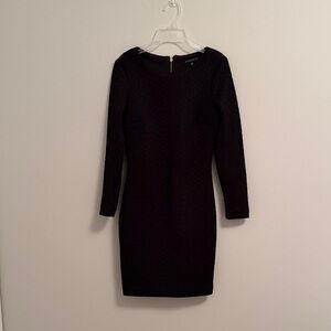 Dynamite Textured Black Long Sleeve Dress